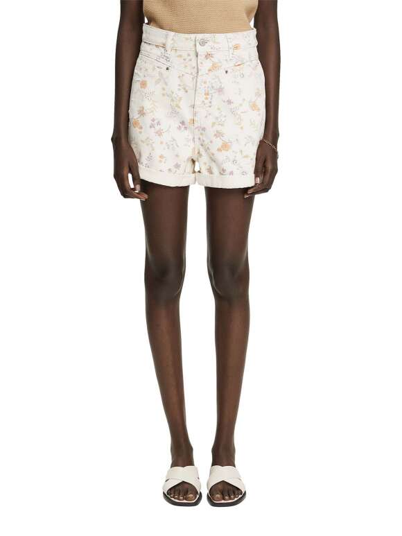 Esprit - SHORTS MED BLOMSTERMØNSTER