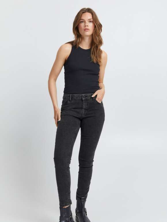 Pulz Jeans - Emma Jeans sort lynlås