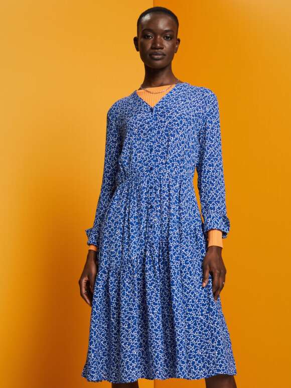 Esprit - Blå mønstret skjortekjole 