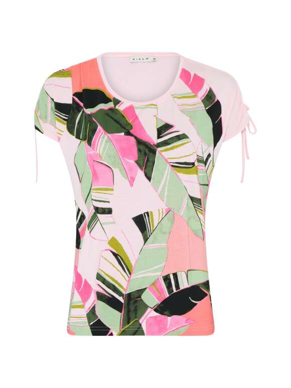 Micha - T-shirt med palmeblad print 