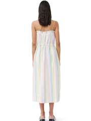 Ganni - Stripe Cotton Maxi Strapkjole