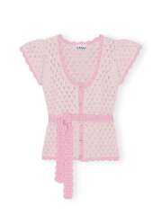 Ganni - Lace short sleeve cardigan