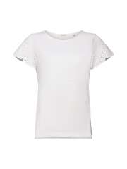 Esprit - T-shirt med broderede ærmer
