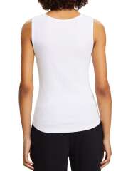 Esprit - Ribbed top med logo