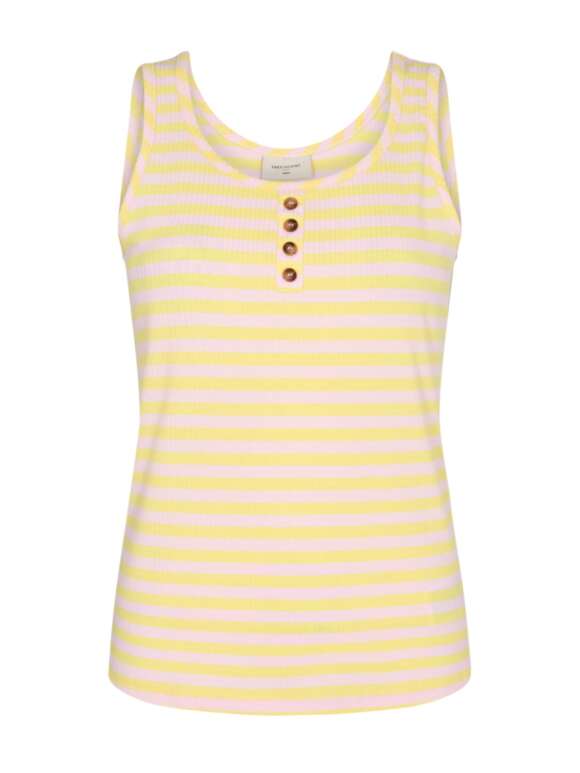FREEQUENT - Ribbed top med striber