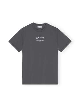 Ganni - Relaxed T-shirt med logo