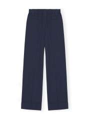 Ganni - BLUE DRAPEY MELANGE BUKSER