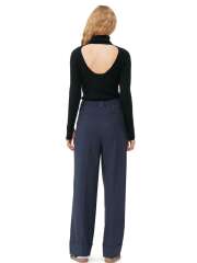Ganni - BLUE DRAPEY MELANGE BUKSER