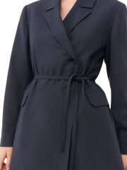 Ganni - BLUE DRAPEY MELANGE BLAZER