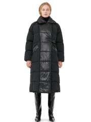 Ganni - BLACK OVERSIZED MIX PUFFER JAKKE