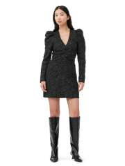 Ganni - BLACK JACQUARD MINIKJOLE