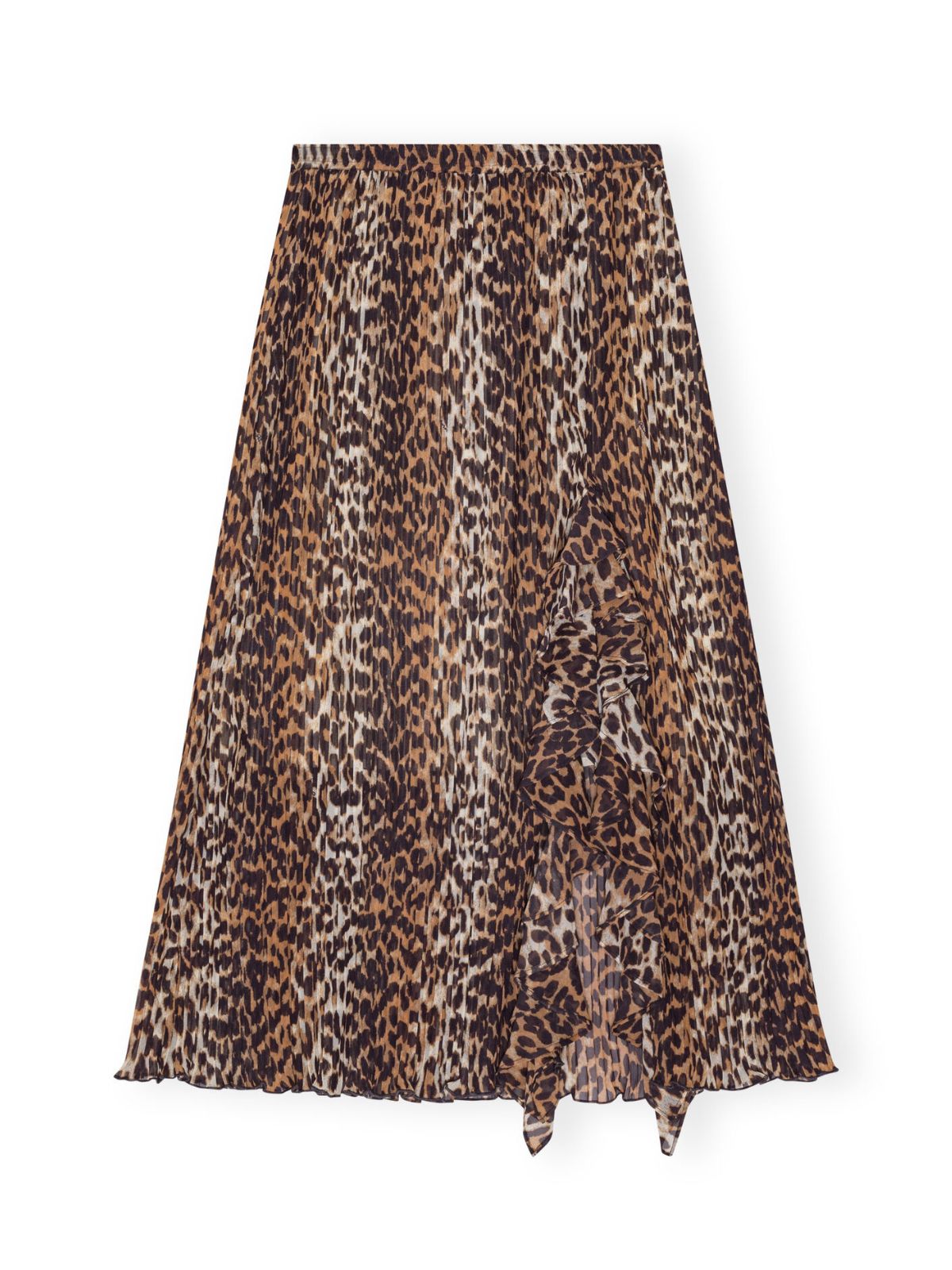 LEOPARD MIDI FLOUNCE NEDERDEL Ganni Shop nu > Gundtoft