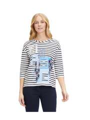 Betty Barclay - STRIBET BLUSE MED PRINT