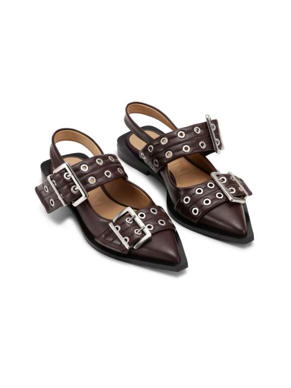 Ganni - BUCKLE BALLERINA CHOKO