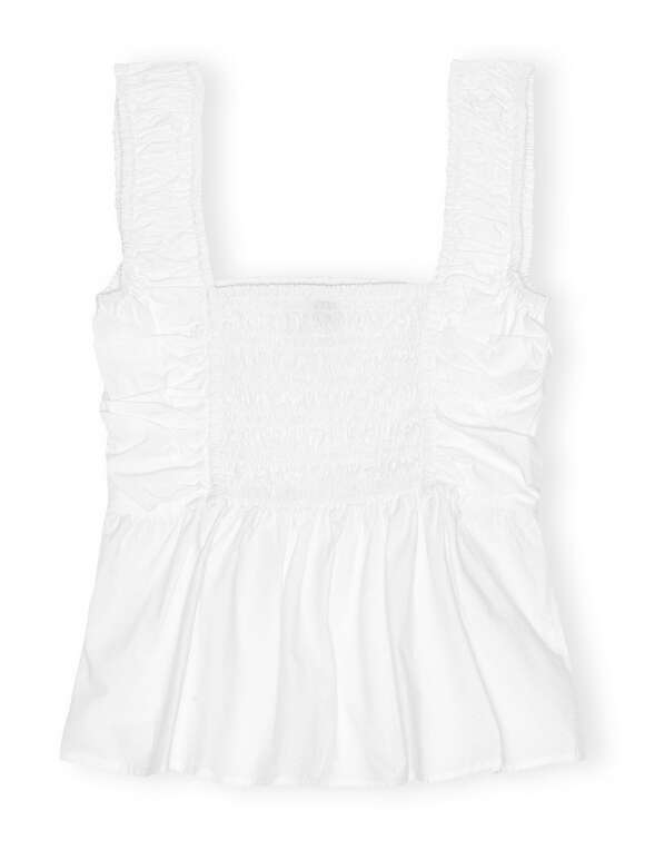 Ganni - Soltop Med Smock Effekt