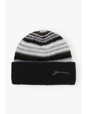 Black Striped Soft Wool Beanie