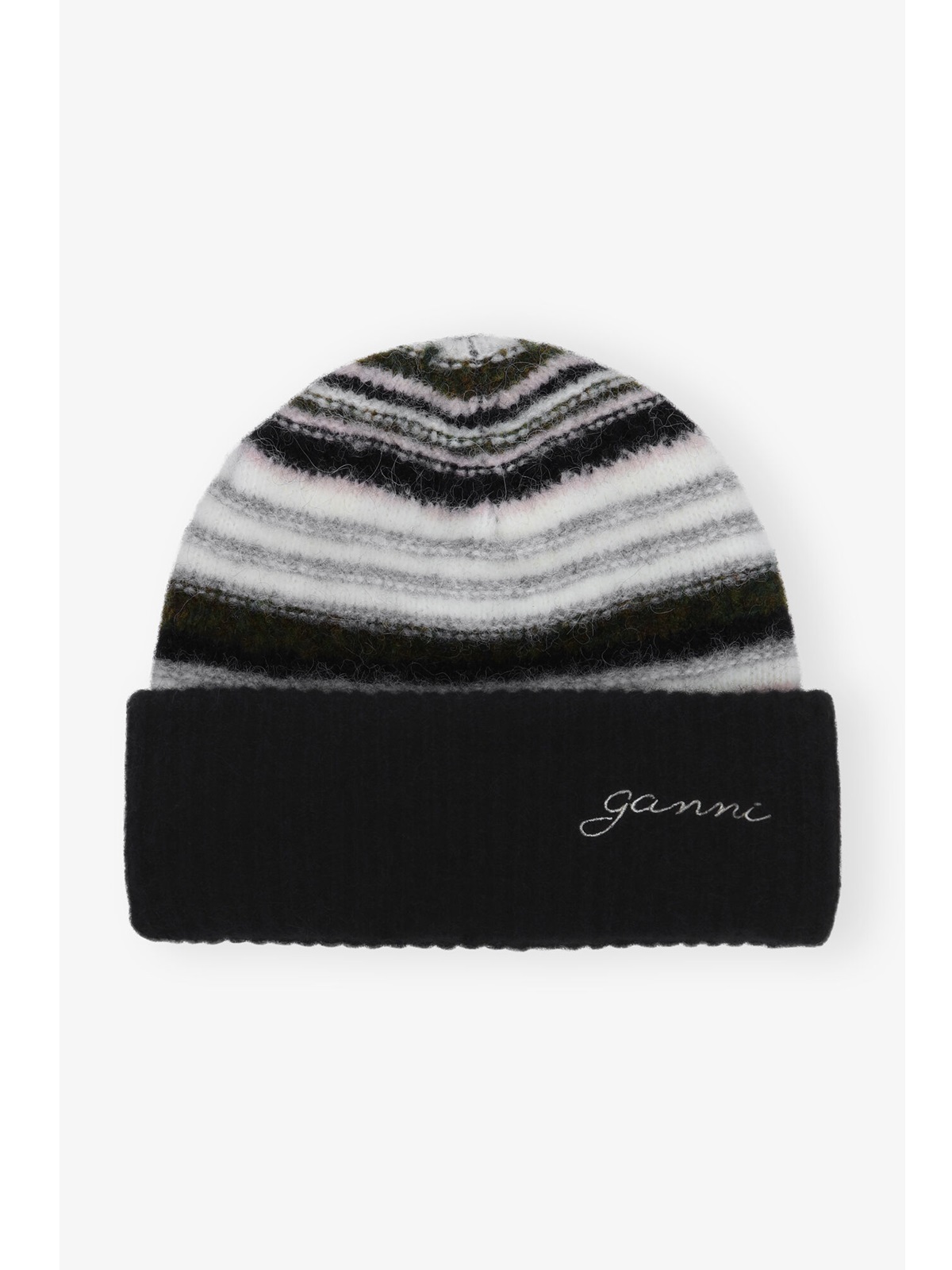 Black Striped Soft Wool Beanie