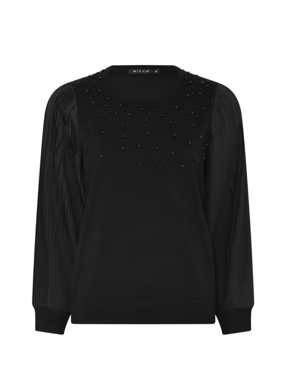 Micha - Elegant Strik Med Plisséærmer