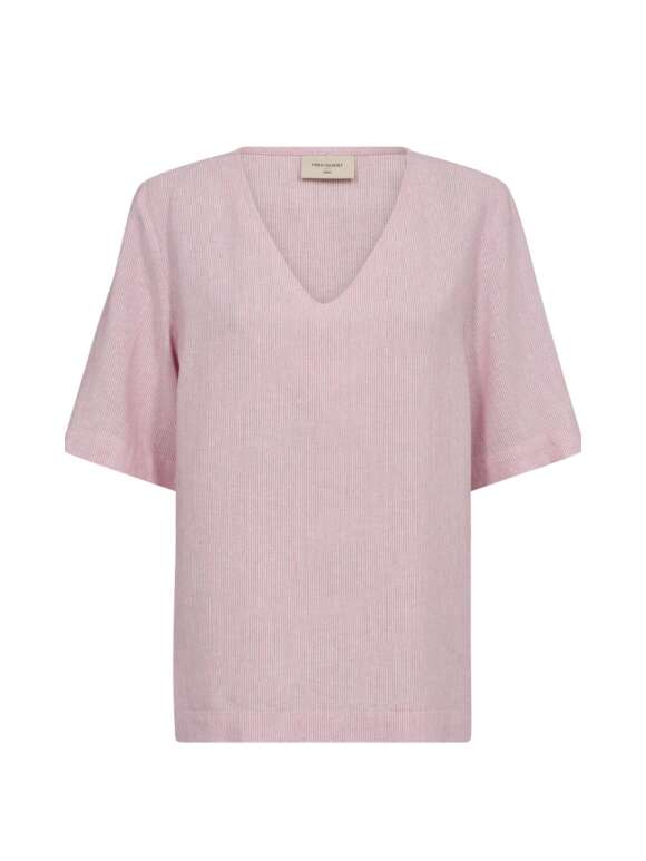 FREEQUENT - LAVA BLUSE BLÅ, PINK