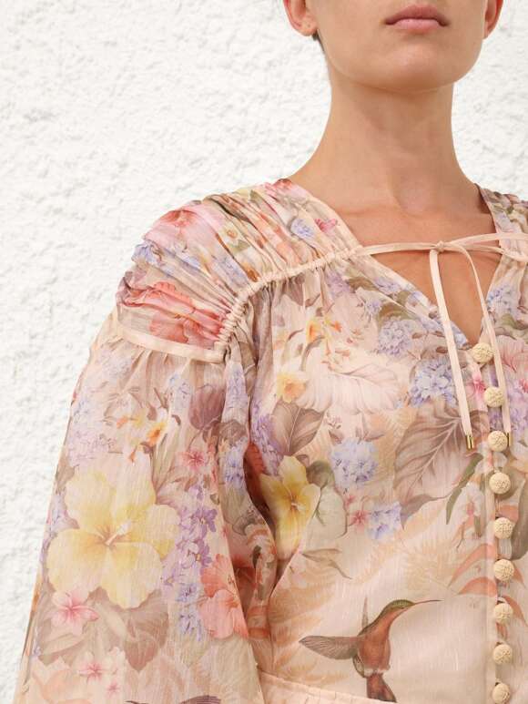 Zimmermann - DRAWN Hør/Silke Bluse
