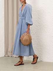 Zimmermann - LUCKY DENIM Midi Kjole