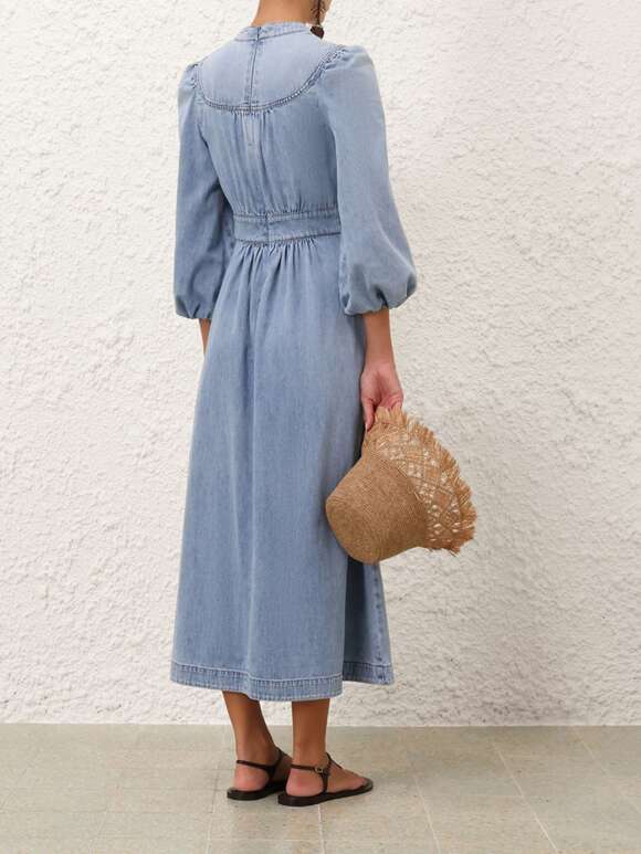 Zimmermann - LUCKY DENIM Midi Kjole