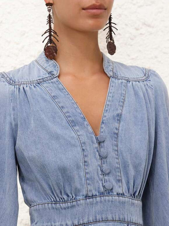 Zimmermann - LUCKY DENIM Midi Kjole