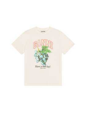 Ganni - T-shirt med vindrueprint