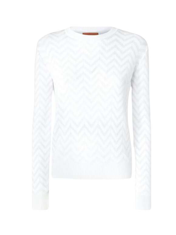 Missoni - TONE IN TONE CHEVRON CREWNECK SWEATER