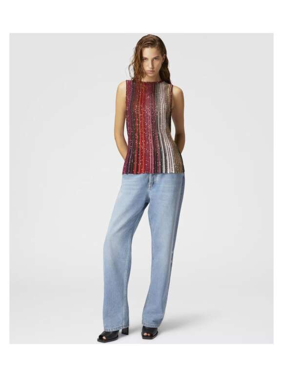 Missoni - PARTIAL STRIPED SLEEVELESS TOP