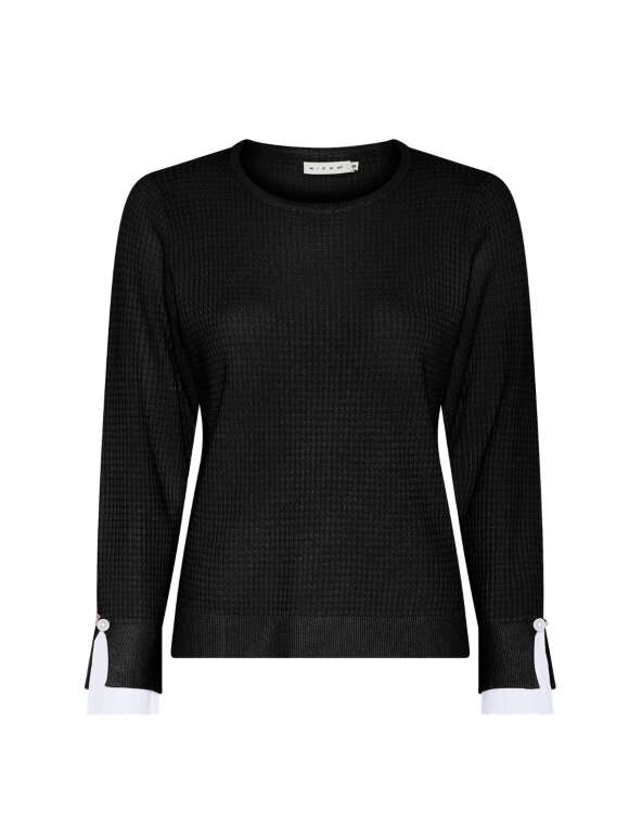 Micha - Autumn Viscose Knit med kontrast ærmer. 