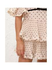 Zimmermann - PLEATED SLEEVED MINI KJOLE CREAM