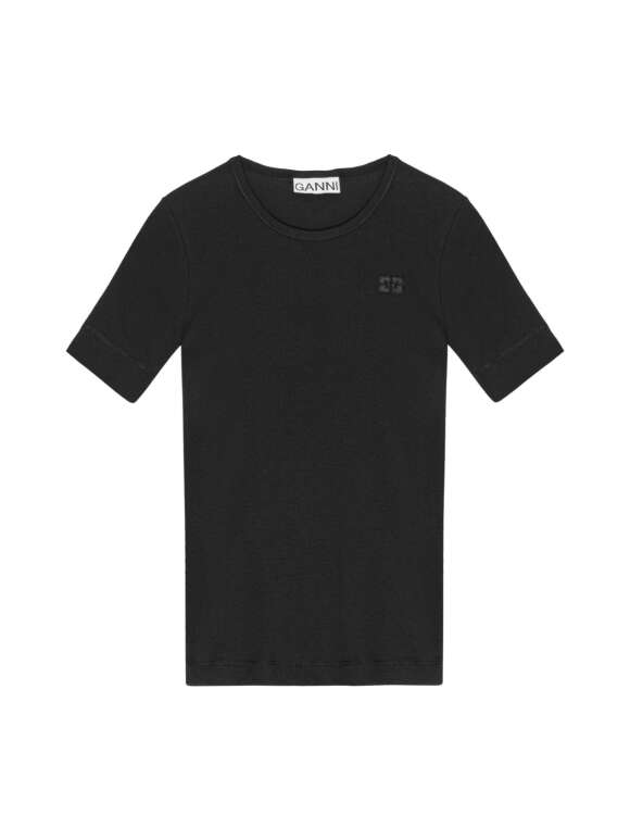 Ganni - RIB SHORT SLEEVE T-SHIRT
