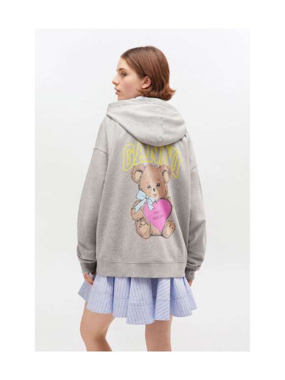 Ganni - HÆTTETRØJE MED BAMSEPRINT