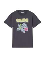 Ganni - T-SHIRT MED HVALPEPRINT Ganni - T-SHIRT MED HVALPEPRINT