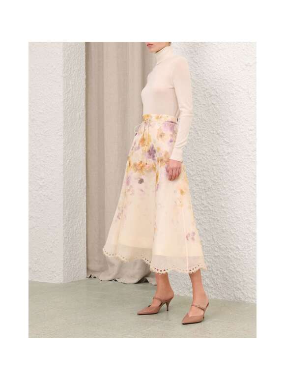 Zimmermann - MEMENTO EMBROIDERED MIDI NEDERDEL