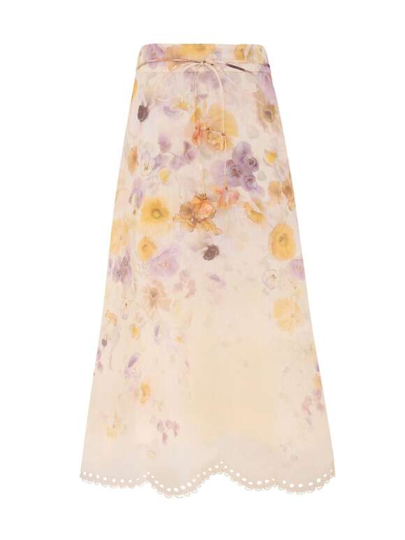 Zimmermann - MEMENTO EMBROIDERED MIDI NEDERDEL