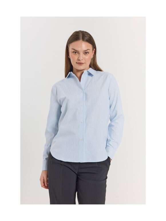 FREEQUENT - OXFORD STRIBET SKJORTE