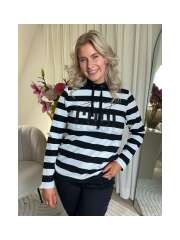 Textil Karntner - STRIBET BLUSE MED DETALJER