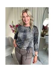 Textil Karntner - BLUSE MED BINDEBÅND Textil Karntner - BLUSE MED BINDEBÅND