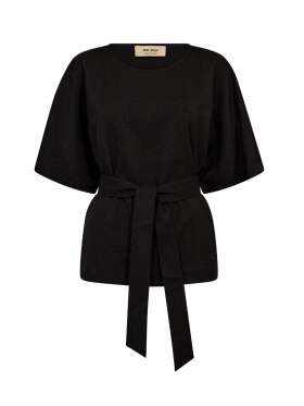 Mos Mosh - SORT BLUSE MED BINDEBÅND