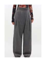 Ganni - Gråstribede bukser med krydsdetalje Ganni - Gråstribede bukser med krydsdetalje