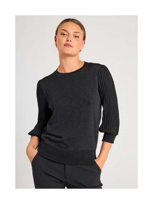 FREEQUENT - GLITTA 3/4 ÆRMET STRIK