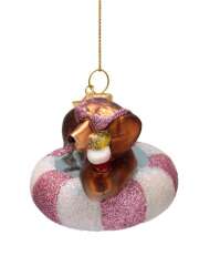 Vondels - DOG ON POOL FLOAT Julepynt