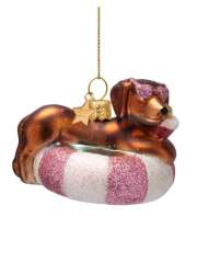 Vondels - DOG ON POOL FLOAT Julepynt