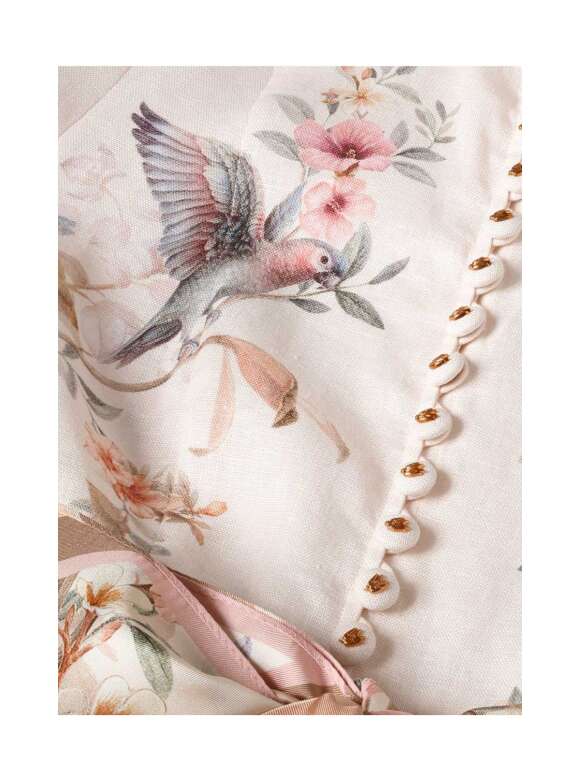 Zimmermann - BUTTON MIDI DRESS Rebellion Hør Kjole