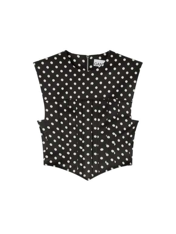 Ganni - Korsettop i polkasatin