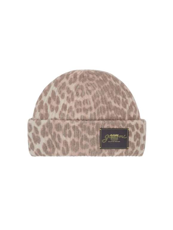 Ganni - LEOPARD BEANIE