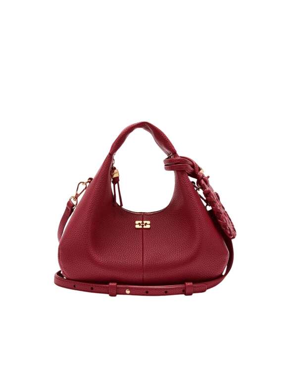 Ganni - Mini Hobo taske med grynet tekstur