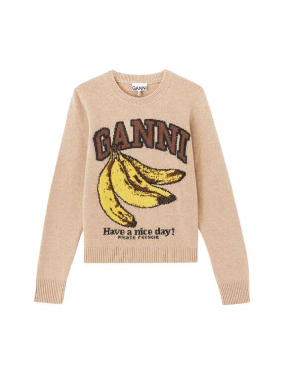 Ganni - GRAPHIC STRIKTRØJE